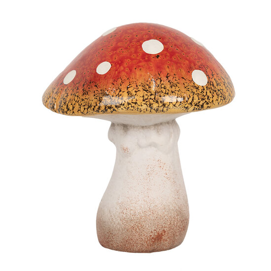 Clayre & Eef | Decoratie Paddenstoel Rood Wit 13x13x15 cm | 6CE1753
