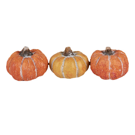 Clayre & Eef | Decoratie Pompoen (set van 3) Oranje 18x7x4 cm | 6CE1781