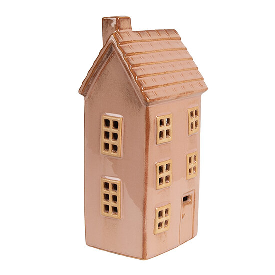 Clayre & Eef | Decoratie Huisje met LED Bruin 8x6x17 cm | 6CE1840