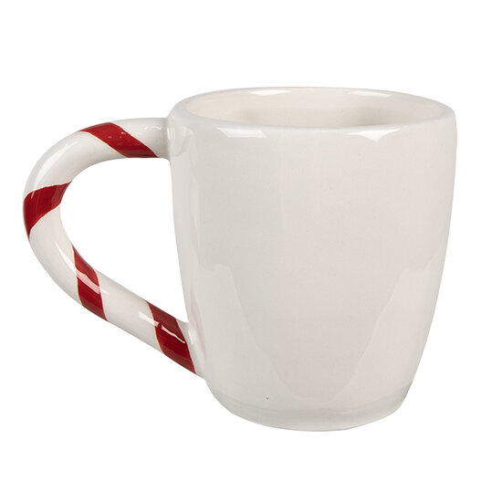 Clayre & Eef | Mok Wit Rood 14x9x10 cm / 325 ml | 6CEMU0157