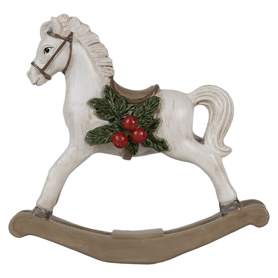 Clayre & Eef | Decoratie Hobbelpaard Wit 17x5x16 cm | 6PR4171