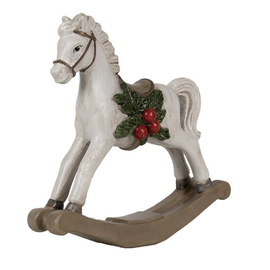 Clayre & Eef | Decoratie Hobbelpaard Wit 17x5x16 cm | 6PR4171