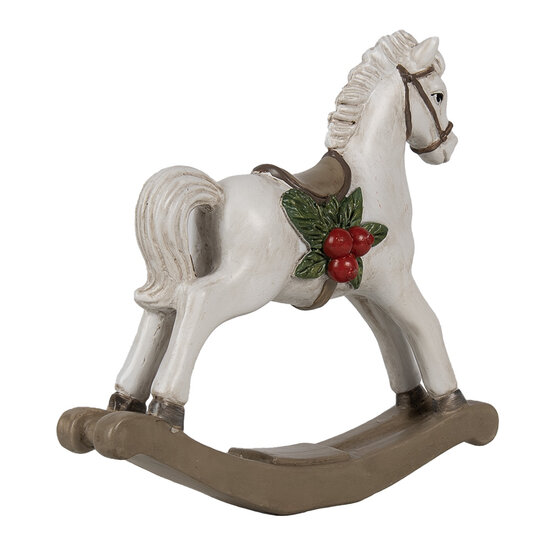 Clayre & Eef | Decoratie Hobbelpaard Wit 17x5x16 cm | 6PR4171