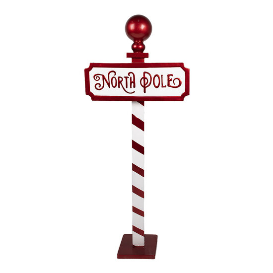 Clayre & Eef | Kerstdecoratie North Pole Rood Wit 46x18x110 cm | 5Y1254
