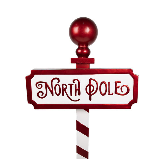 Clayre & Eef | Kerstdecoratie North Pole Rood Wit 46x18x110 cm | 5Y1254