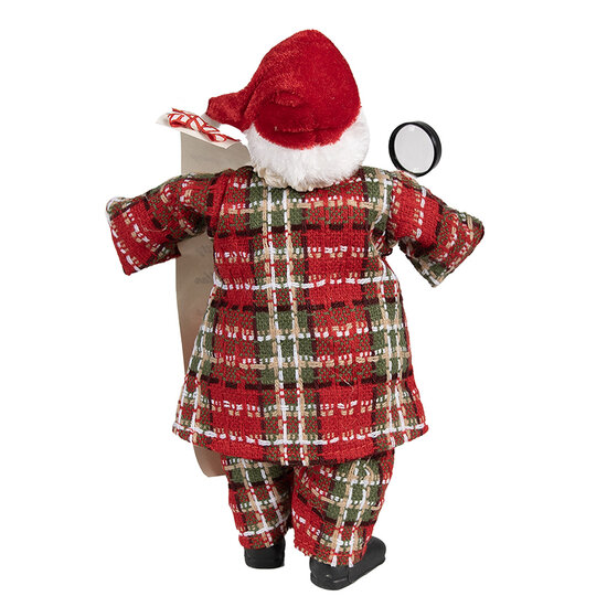 Clayre & Eef | Kerstdecoratie Kerstman Rood Wit 16x10x27 cm | 65586