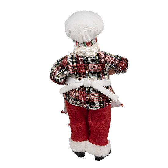 Clayre & Eef | Kerstdecoratie Kerstman Wit Rood 16x9x28 cm | 65629