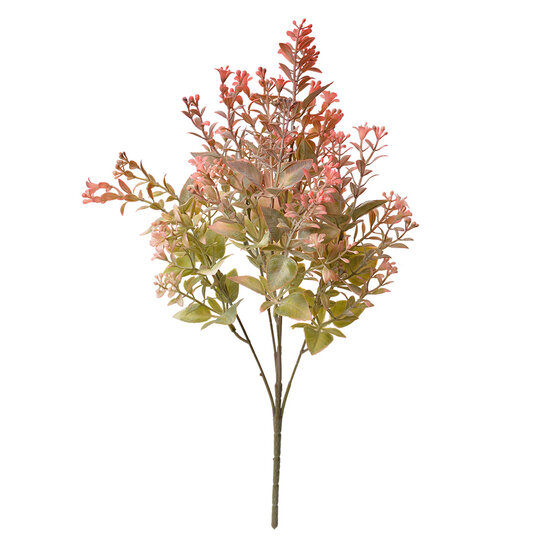 Clayre & Eef | Decoratie tak met bloemen Oranje Groen 13x10x 42 cm | 6PL0295