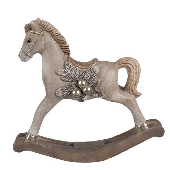Clayre & Eef | Decoratie Hobbelpaard Beige 17x5x16 cm | 6PR4170