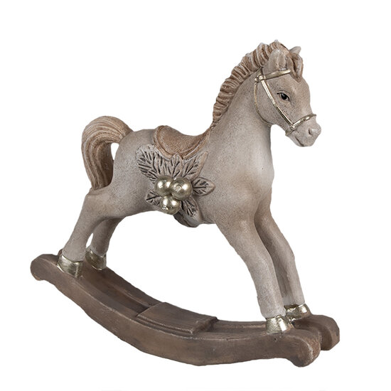 Clayre & Eef | Decoratie Hobbelpaard Beige 17x5x16 cm | 6PR4170
