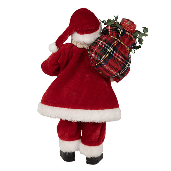 Clayre & Eef | Kerstdecoratie Kerstman Rood Wit 16x10x27 cm | 65596