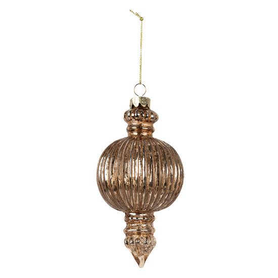 Clayre & Eef | Kerstbal Koperkleurig ø 7x14 cm | 6GL4623
