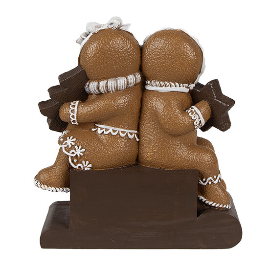 Clayre & Eef | Decoratie peperkoekpoppen met kalender Bruin Wit 11x4x13 cm | 6PR4311