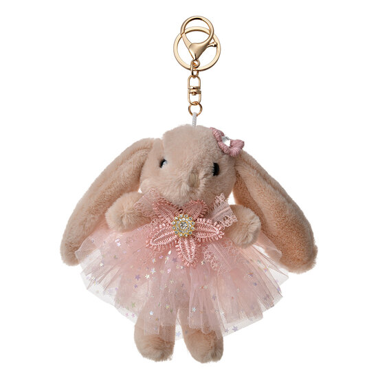 Clayre & Eef | Decoratie Konijn Bruin Roze 10x5x15 cm | TW0614