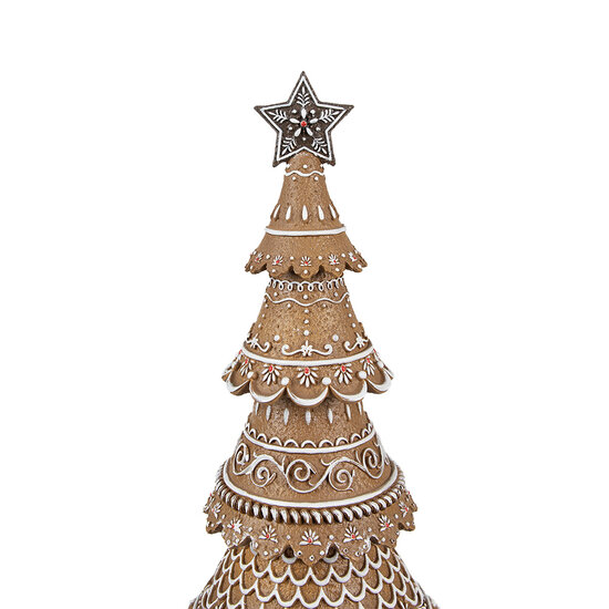 Clayre & Eef | Kerstdecoratie Beeld Kerstboom Bruin, Wit ø 16x42 cm | 6PR4977GG