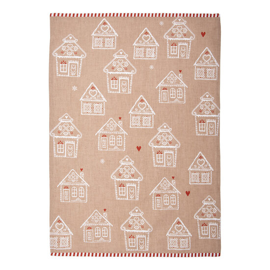 Clayre & Eef | Theedoek Bruin Wit 50x70 cm | GBB42-1