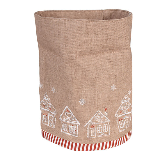 Clayre & Eef | Broodmandje Bruin Wit ø 15x16 cm | GBB50