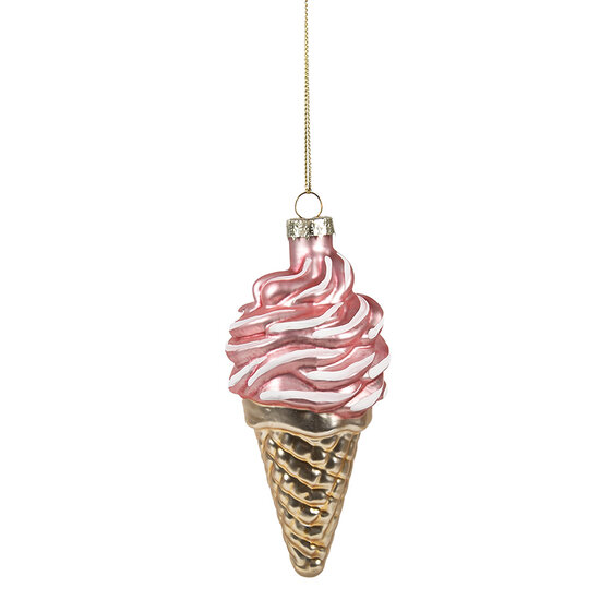 Clayre & Eef | Kerstbal Roze ø 7x14 cm | 6GL4604