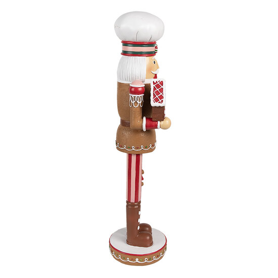 Clayre & Eef | Kerstdecoratie Notenkraker Bruin Rood 13x12x46 cm | 6PR4257