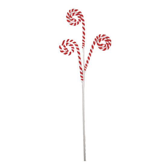 Clayre & Eef | Kerstdecoratie zuurstok Rood Wit 17x1x66 cm | 65849