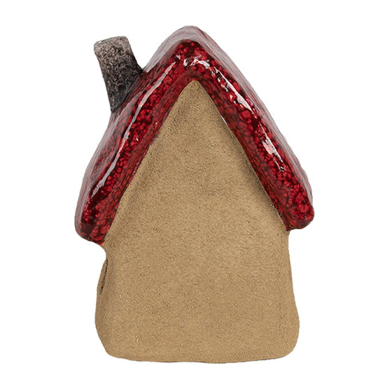 Clayre & Eef | Decoratie Huisje Bruin Rood 10x8x13 cm | 6CE1777