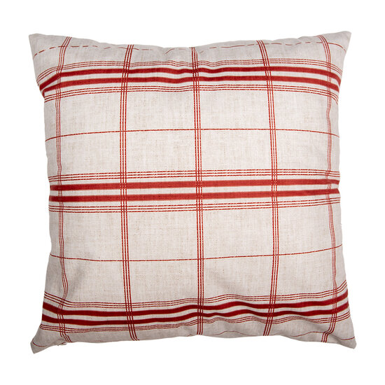 Clayre & Eef | Kussenhoes Beige Rood 45x45 cm | NWV24-1