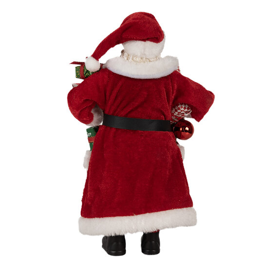 Clayre & Eef | Kerstdecoratie Kerstman Rood Wit 16x10x27 cm | 65594