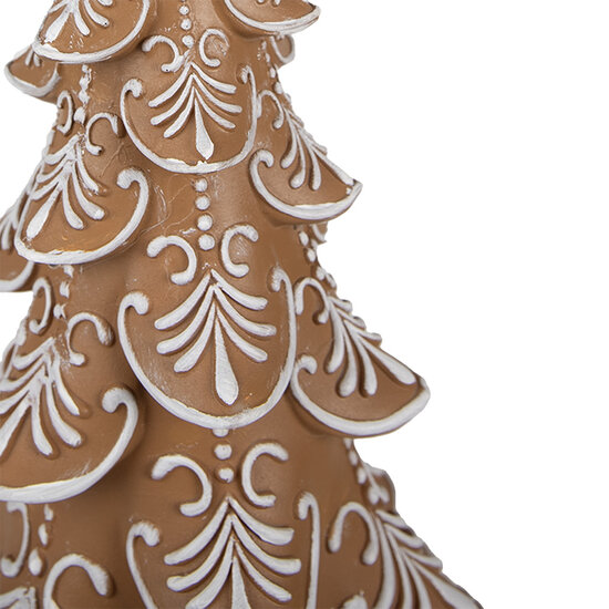 Clayre & Eef | Kerstdecoratie Kerstboom met LED Bruin, Beige 26x23x42 cm / 3xAA | 6PR3905GG