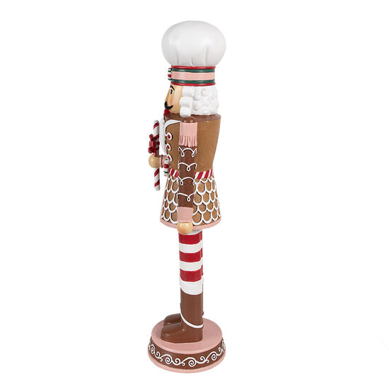 Clayre & Eef | Kerstdecoratie Notenkraker Bruin Roze 15x12x46 cm | 6PR4256