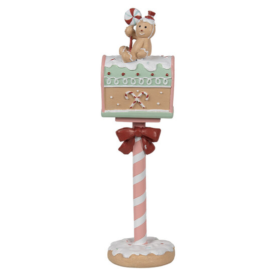Clayre & Eef | Kerstdecoratie Brievenbus Roze Bruin 11x10x36 cm | 6PR4265