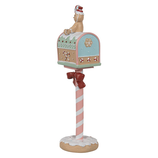 Clayre & Eef | Kerstdecoratie Brievenbus Roze Bruin 11x10x36 cm | 6PR4265