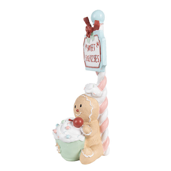 Clayre & Eef | Decoratie Peperkoekpop Beige Groen 13x10x25 cm | 6PR4269