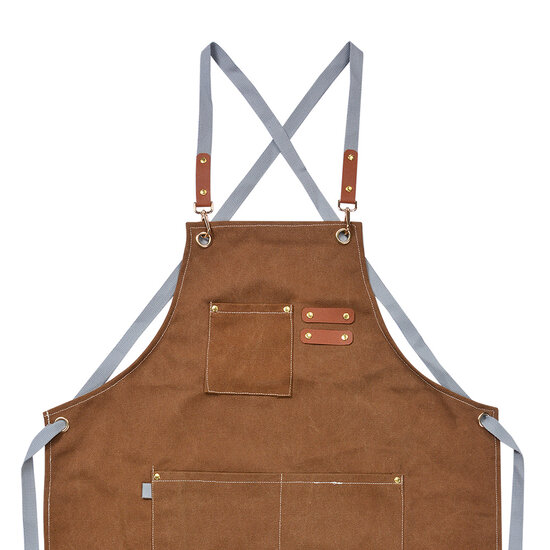 Clayre & Eef | Keukenschort Bruin 63x75 cm | KT041.045