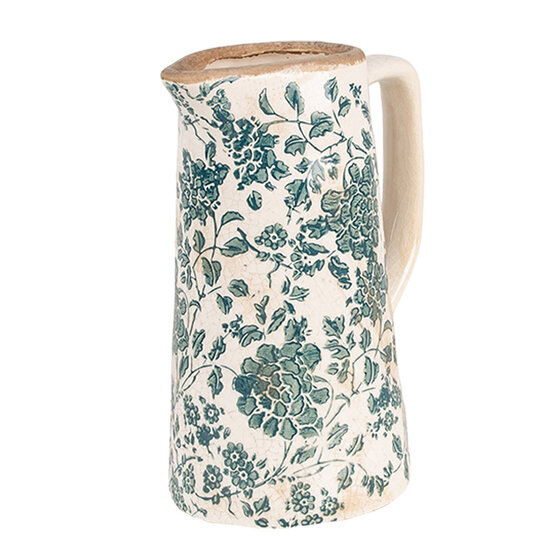 Clayre & Eef | Decoratieve Schenkkan Beige Groen 16x11x20 cm | 6CE1922M