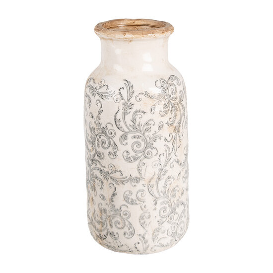 Clayre &amp; Eef   | Vaas Beige Grijs &oslash; 15x32 cm | 6CE1927L
