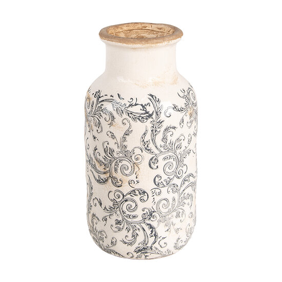 Clayre &amp; Eef   | Vaas Beige Grijs &oslash; 14x26 cm | 6CE1927M