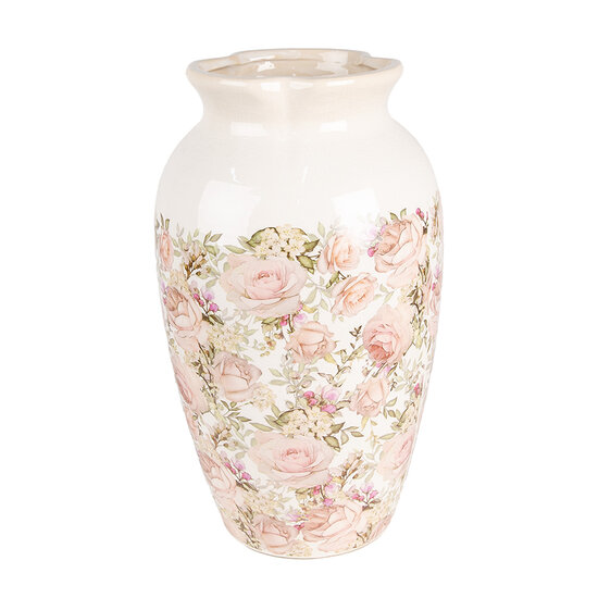 Clayre & Eef | Vaas Beige Roze ø 21x37 cm | 6CE1940L
