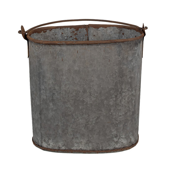 Clayre & Eef | Decoratie Emmer Grijs 24x14x28 cm | 6UNY0017