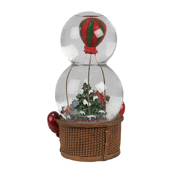 Clayre & Eef | Sneeuwbol met muziek Kerstma Rood Groen 12x10x21 cm | 65768