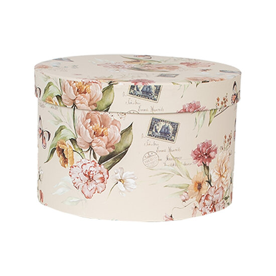 Clayre &amp; Eef   | Hoedendoos Set van 3 Beige &oslash; 24x16 / &oslash; 22x15 / &oslash; 21x13 cm | 66005