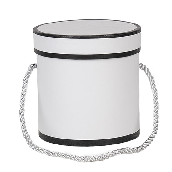 Clayre &amp; Eef   | Kado doosje Wit &oslash; 12x12 cm | 66009W