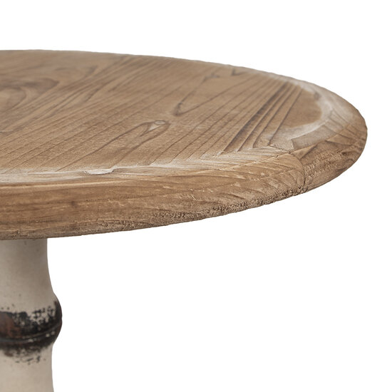 Clayre & Eef | Bijzettafel Rond Bruin Beige ø 62x81 cm | 5H0688