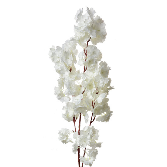 Clayre &amp; Eef   | Decoratie tak met bloemen Wit 24x8x100 cm | 5PL0118W