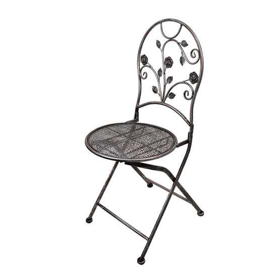 Clayre & Eef | Bistroset Bistrotafel Bistrostoel 3-delig Bruin ø 60x70 / 40x40x94 cm (2) | 5Y1273