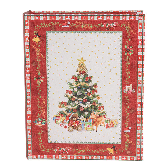 Clayre & Eef | Opbergdoos Rood Wit (3) 27x22x7 / 22x17x6 / 17x12x4 cm | 65755