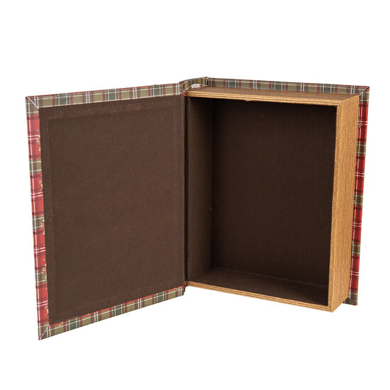 Clayre & Eef | Opbergdoos Wit Rood (3) 27x22x7 / 22x17x6 / 17x12x4 cm | 65756