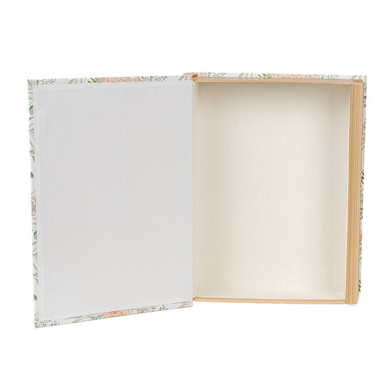 Clayre &amp; Eef   | Doos in boekvorm (3) Wit Groen 29x24x7/25x20x6/22x16x5 cm | 66021