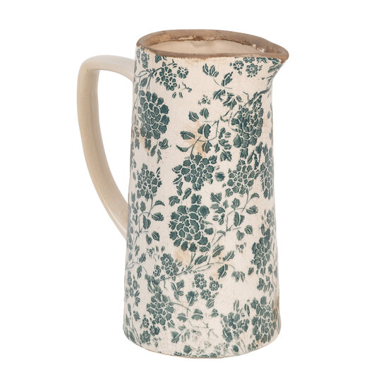 Clayre & Eef | Decoratieve Schenkkan Beige Groen 21x14x26 cm | 6CE1922L