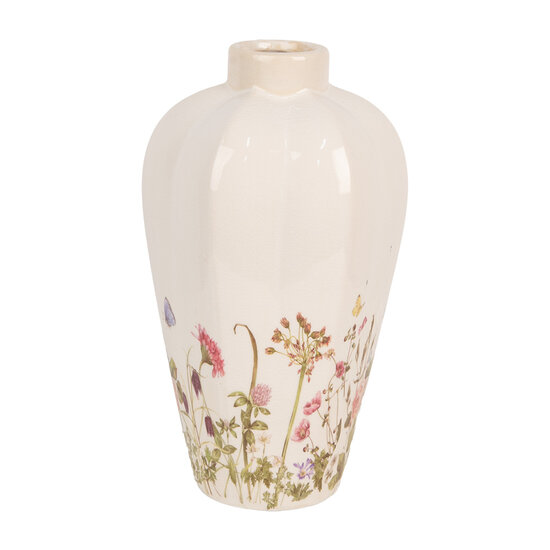 Clayre &amp; Eef   | Vaas Beige Roze &oslash; 17x30 cm | 6CE1938S