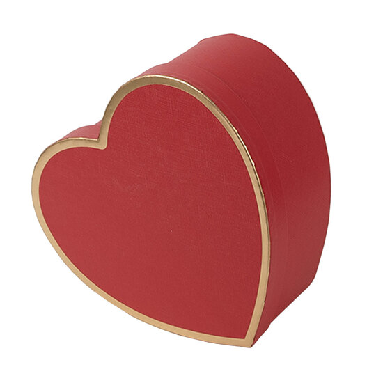 Clayre & Eef | Doos hartvorm (3) Rood 21x20x9/18x17x7/15x14x6 cm | 66026